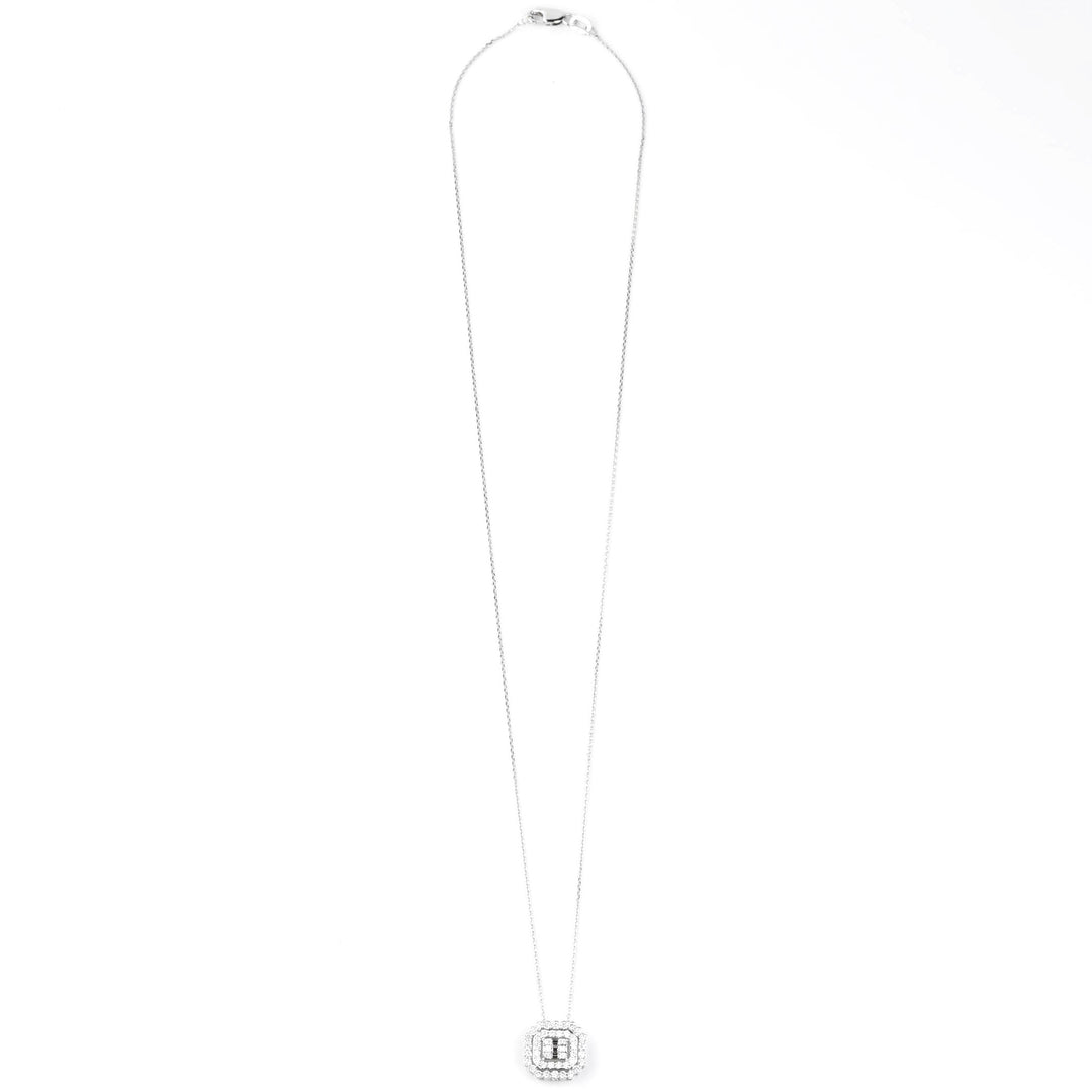 Diamond Cluster Necklace in 14k White Gold