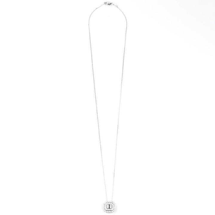 Diamond Cluster Necklace in 14k White Gold
