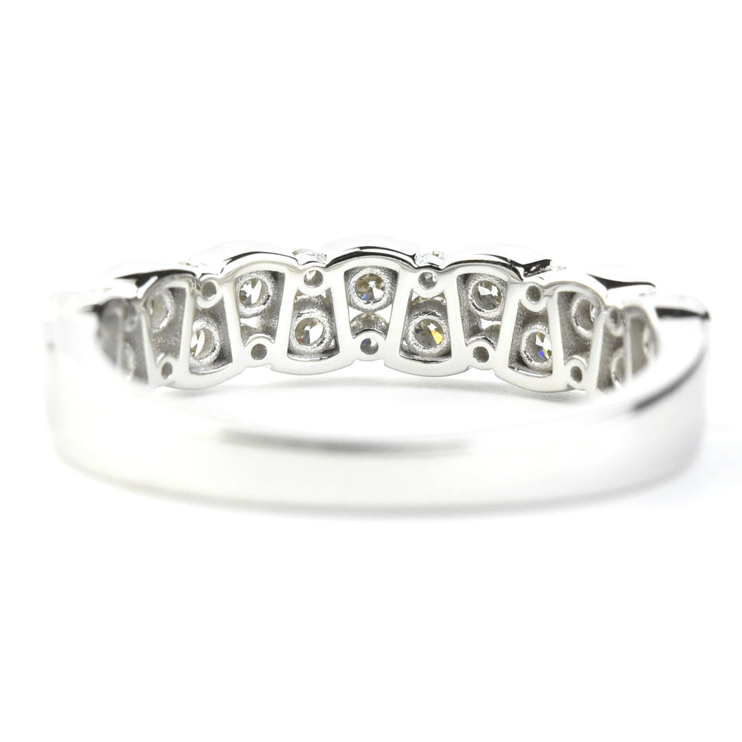 Deco Diamond Band in 14k White Gold