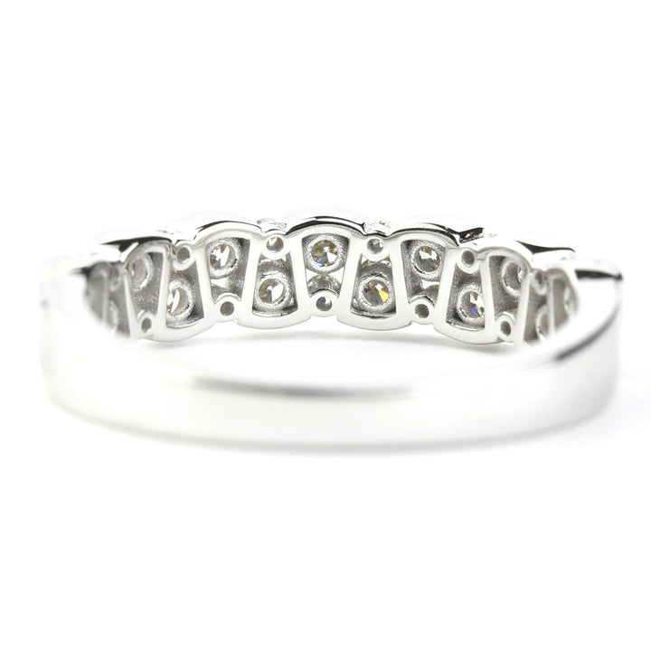 Deco Diamond Band in 14k White Gold