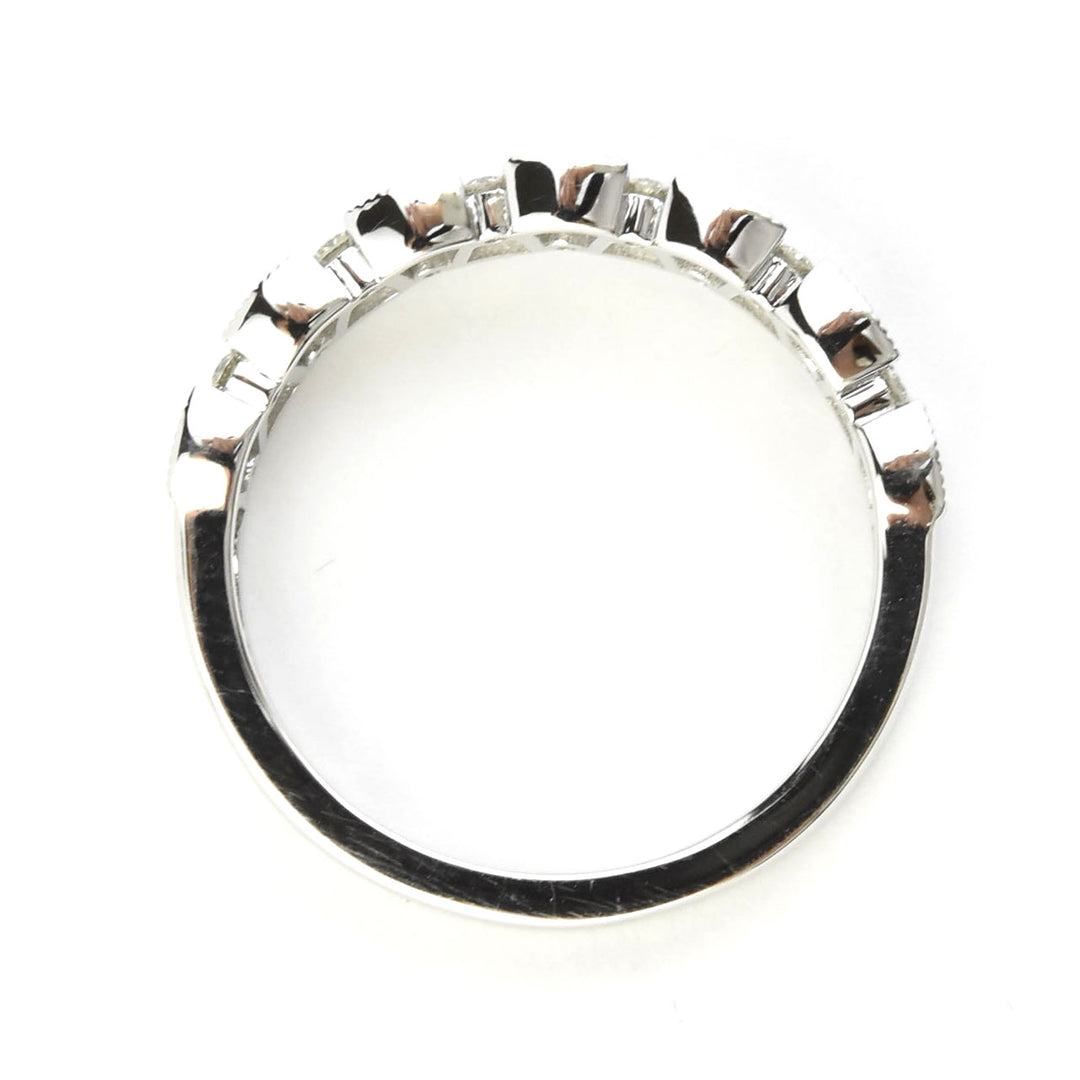 Deco Diamond Band in 14k White Gold