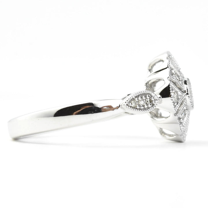 Deco Diamond Ring in 14k White Gold - Goldmakers Fine Jewelry