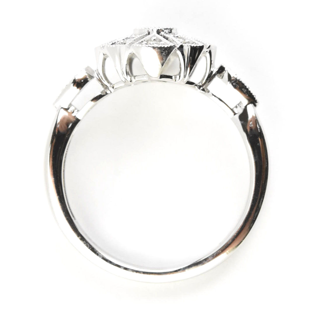 Deco Diamond Ring in 14k White Gold - Goldmakers Fine Jewelry