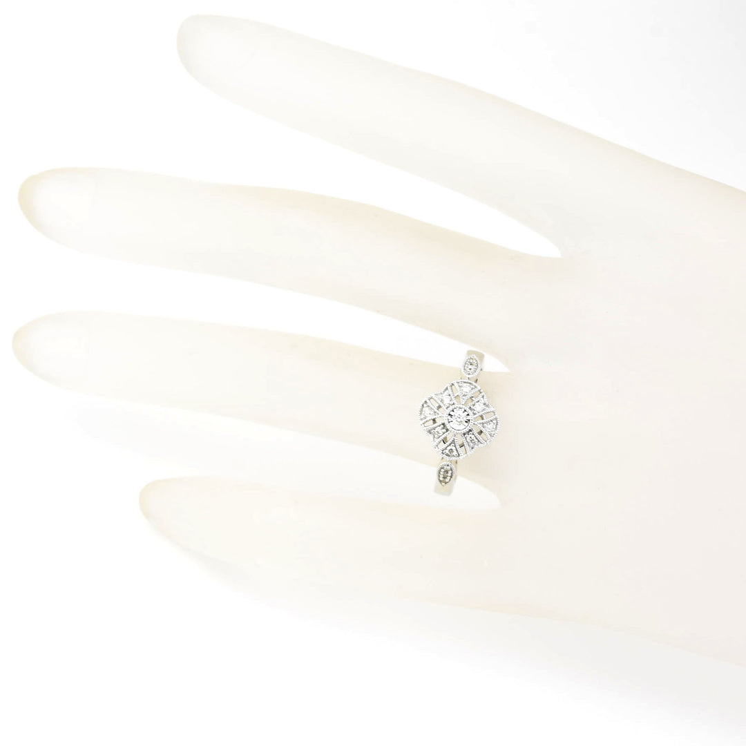 Deco Diamond Ring in 14k White Gold - Goldmakers Fine Jewelry
