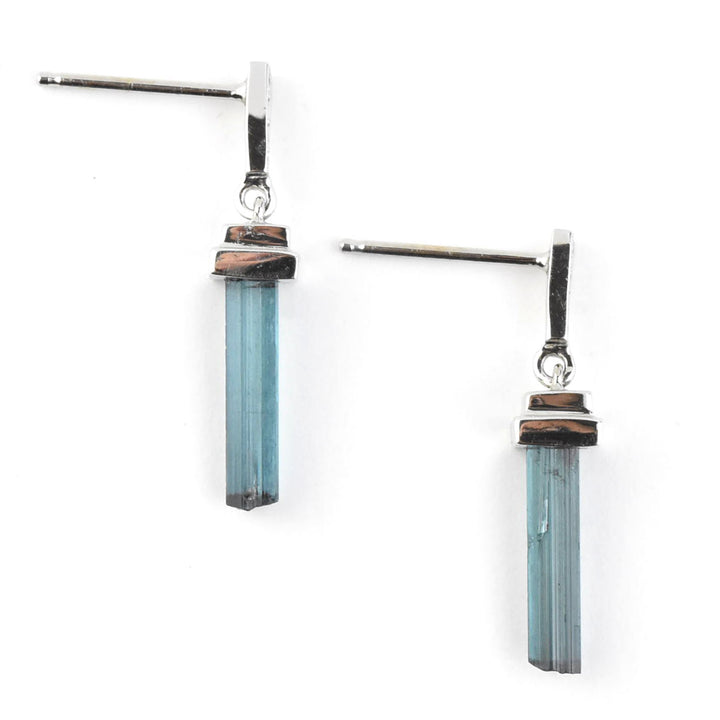 Tourmaline and Diamond Earrings in 14k White Gold