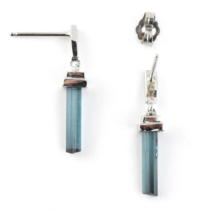 Tourmaline and Diamond Earrings in 14k White Gold