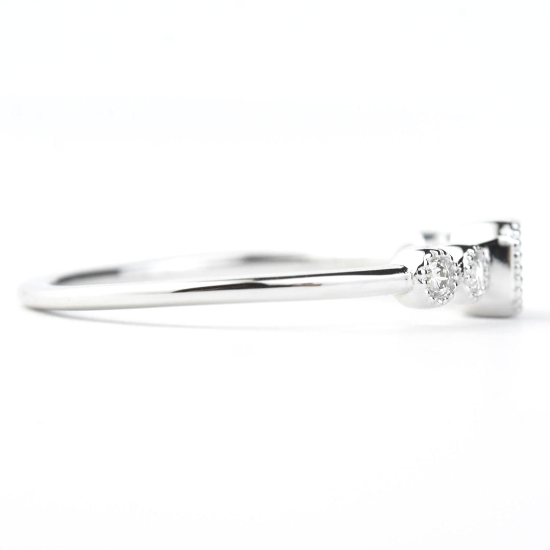 Delicate White Gold Emerald-Cut Diamond Ring - Goldmakers Fine Jewelry