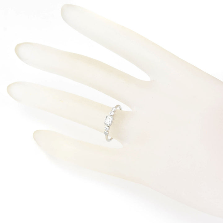 Delicate White Gold Emerald-Cut Diamond Ring - Goldmakers Fine Jewelry