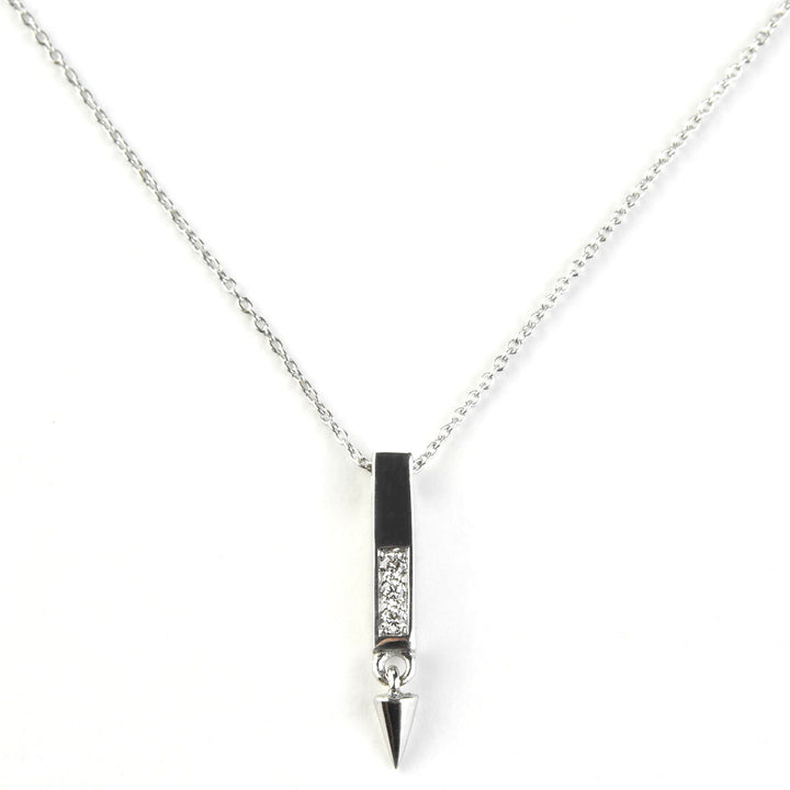 Spiked Diamond Necklace in 14k White Gold