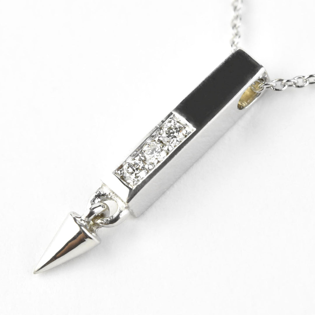 Spiked Diamond Necklace in 14k White Gold