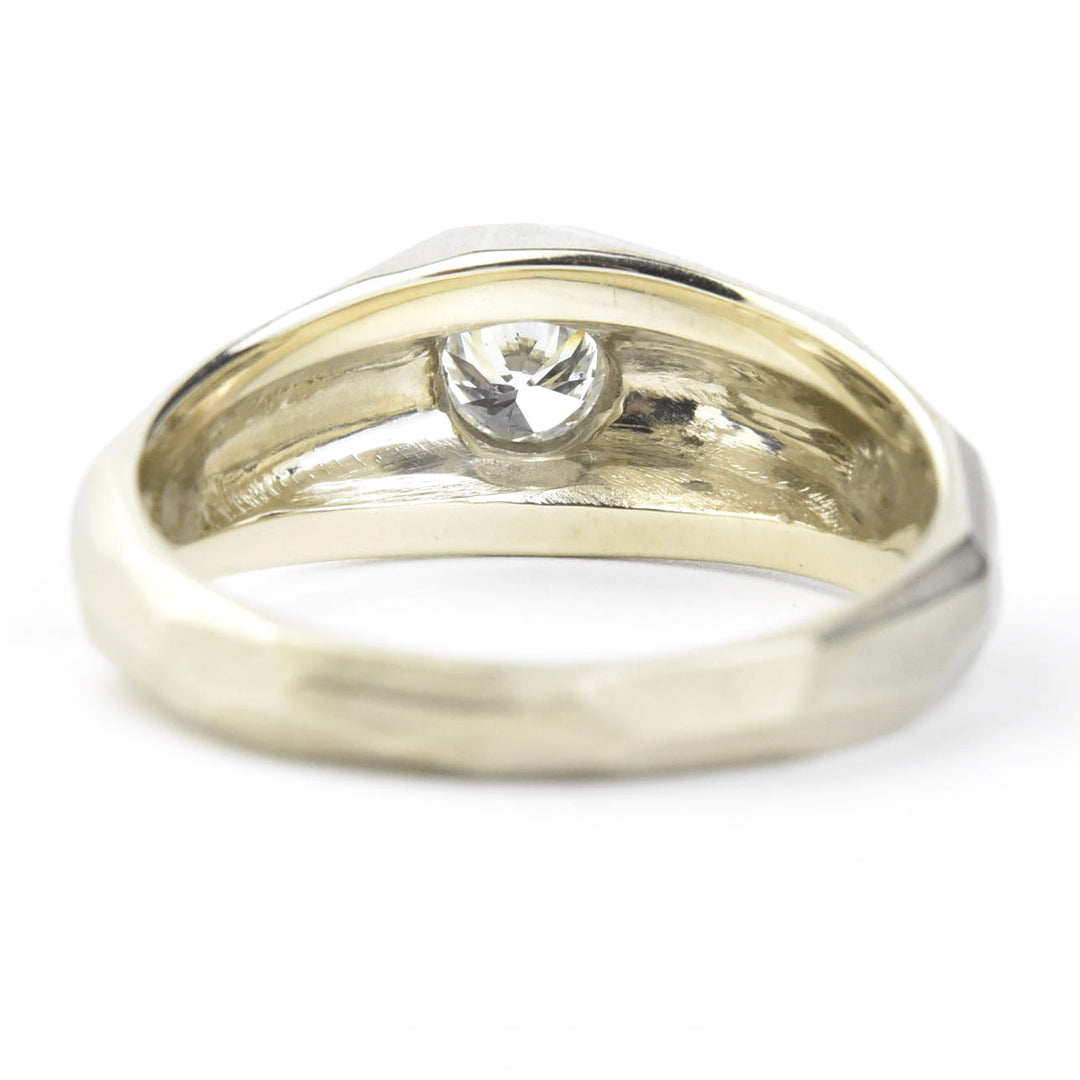 Diamond Faceted Band in 14k White Gold - Goldmakers Fine Jewelry