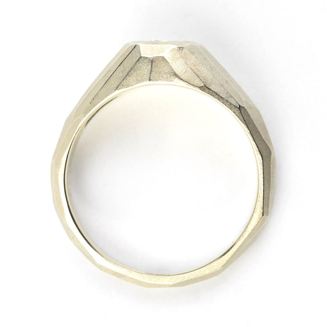 Diamond Faceted Band in 14k White Gold - Goldmakers Fine Jewelry