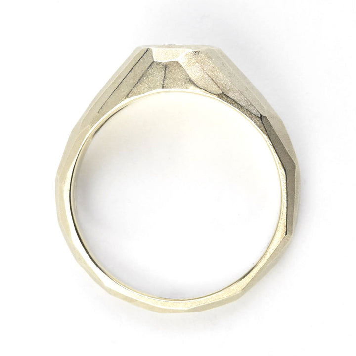 Diamond Faceted Band in 14k White Gold - Goldmakers Fine Jewelry