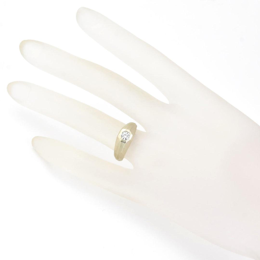 Diamond Faceted Band in 14k White Gold - Goldmakers Fine Jewelry