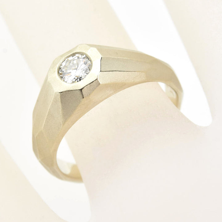 Diamond Faceted Band in 14k White Gold - Goldmakers Fine Jewelry