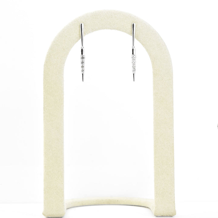 14k White Gold and Diamond Icicle Earrings