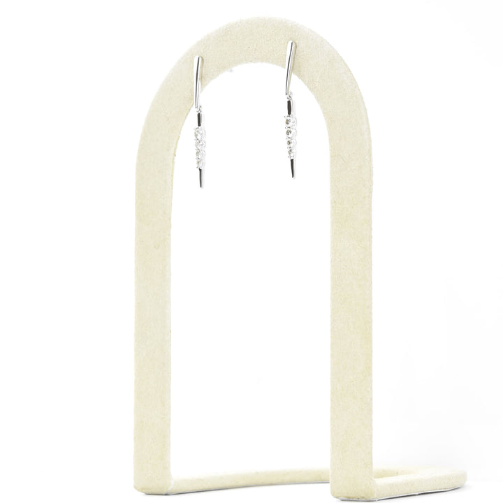 14k White Gold and Diamond Icicle Earrings