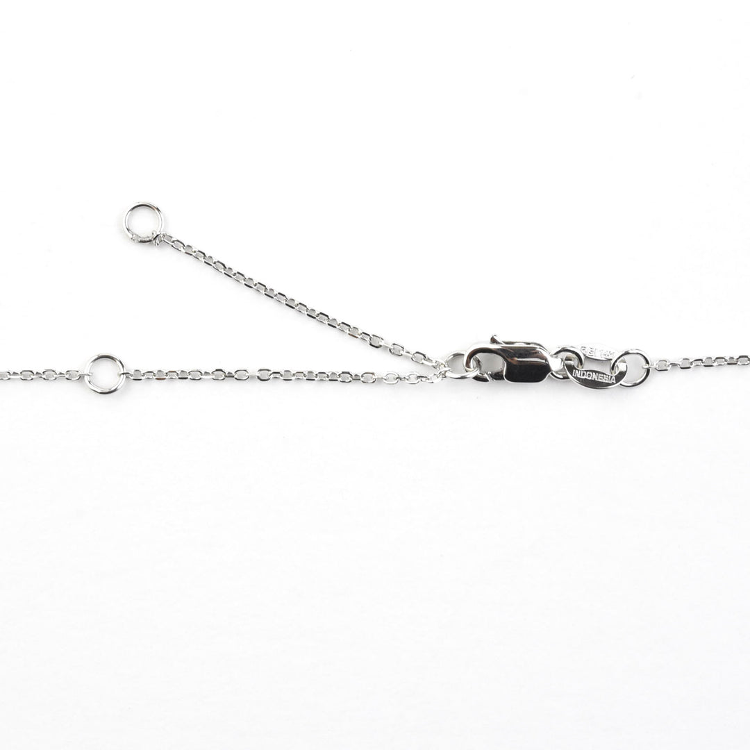 14k White Gold London Blue Topaz and Diamond Necklace - Goldmakers Fine Jewelry