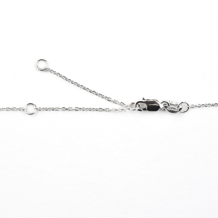 14k White Gold London Blue Topaz and Diamond Necklace - Goldmakers Fine Jewelry