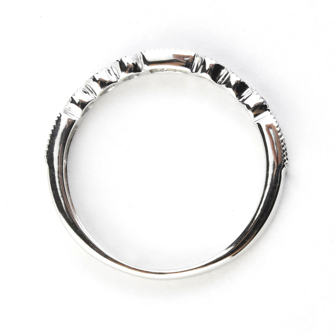 14k White Gold Blue Sapphire & Diamond Band