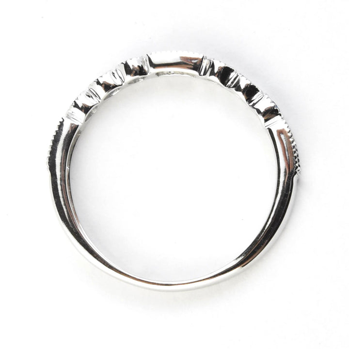 14k White Gold Blue Sapphire & Diamond Band