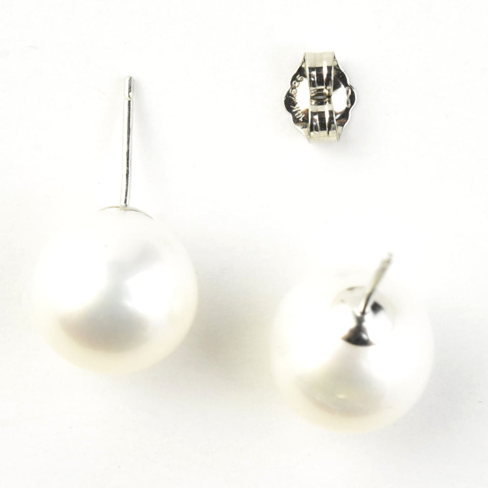 Freshwater Pearl Studs in 14k White Gold - Goldmakers Fine Jewelry