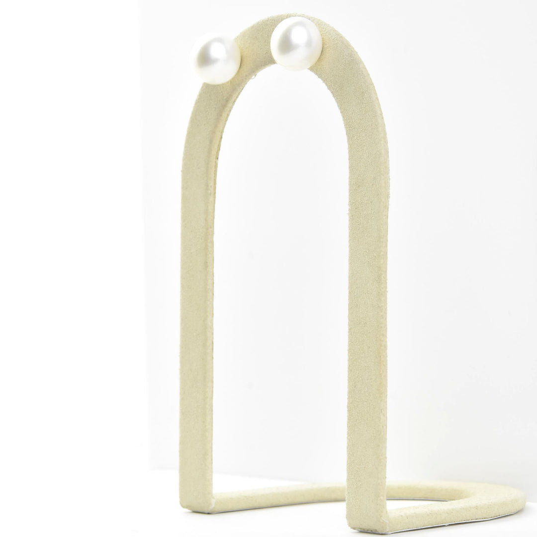 Freshwater Pearl Studs in 14k White Gold - Goldmakers Fine Jewelry