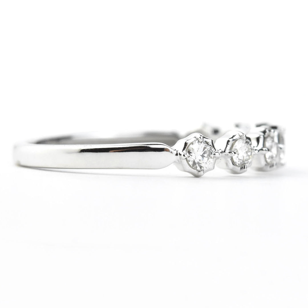 Scalloped Bezel Diamond Bands, Rose and Yellow Gold - Goldmakers Fine Jewelry