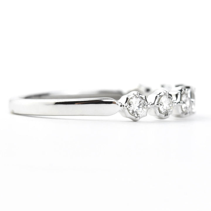 Scalloped Bezel Diamond Bands, Rose and Yellow Gold - Goldmakers Fine Jewelry