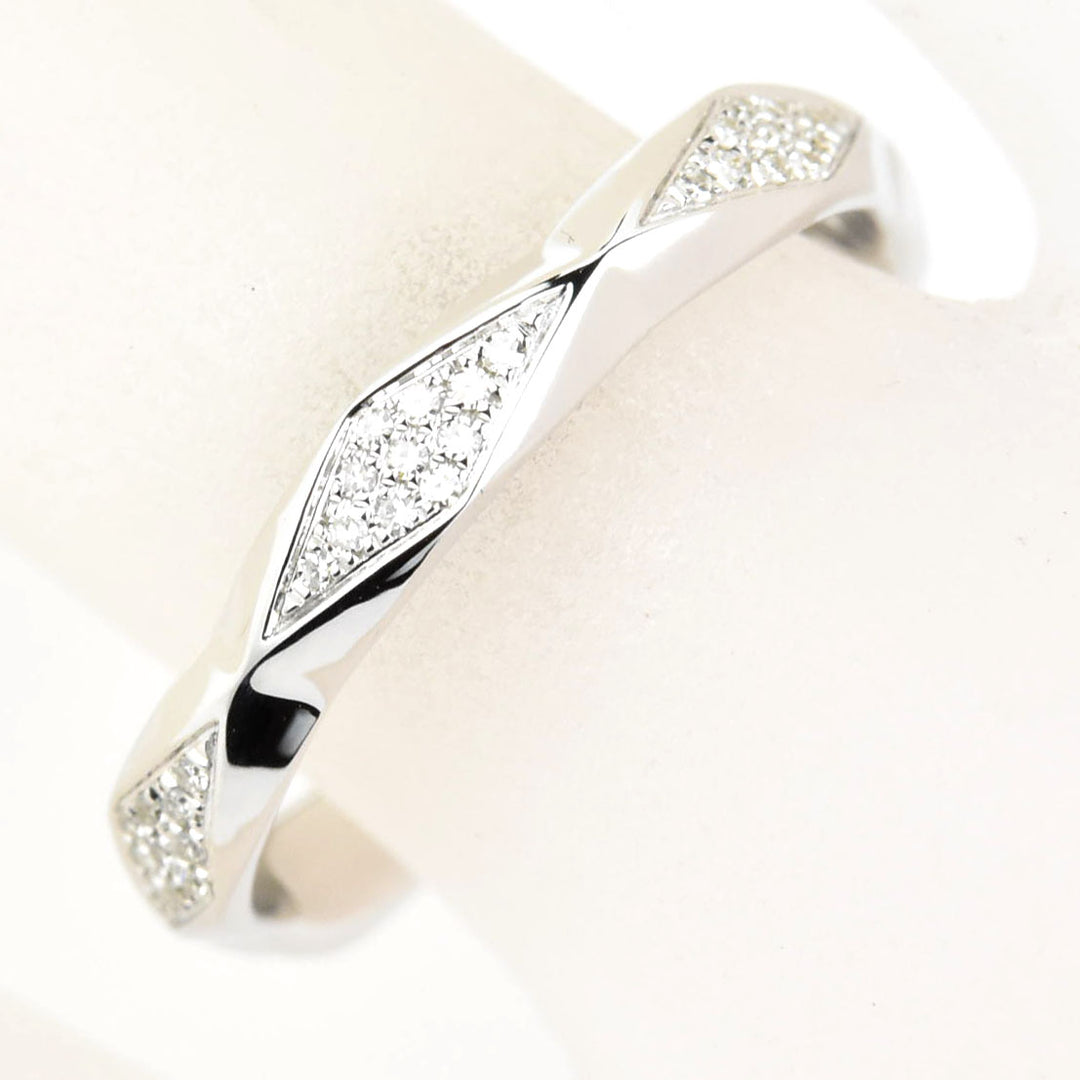 Faceted Stacking Ring with Pave Diamonds