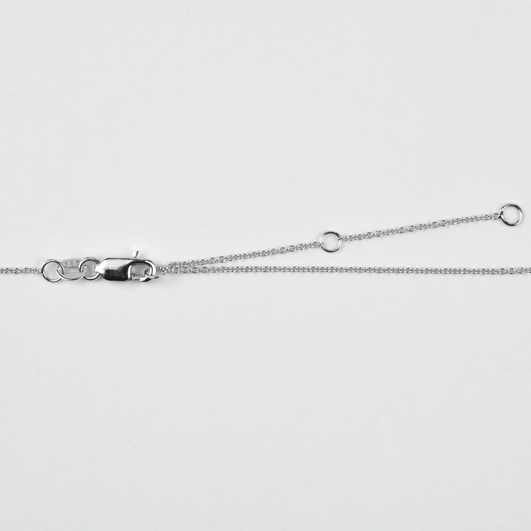 The Serena: Sapphire Halo Necklace in White Gold - Goldmakers Fine Jewelry