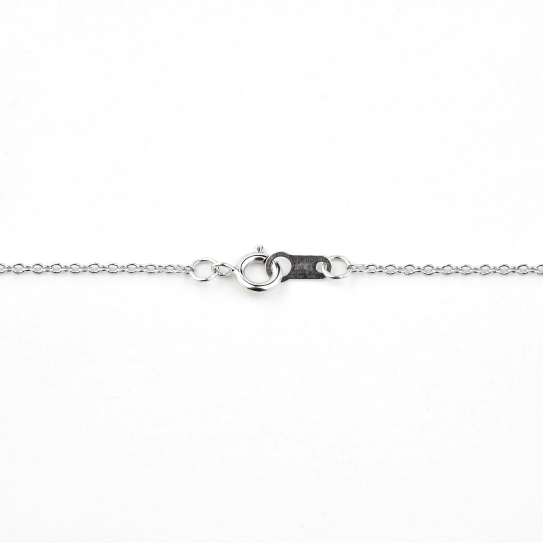 The Antonia: Sapphire Halo Necklace in White Gold - Goldmakers Fine Jewelry