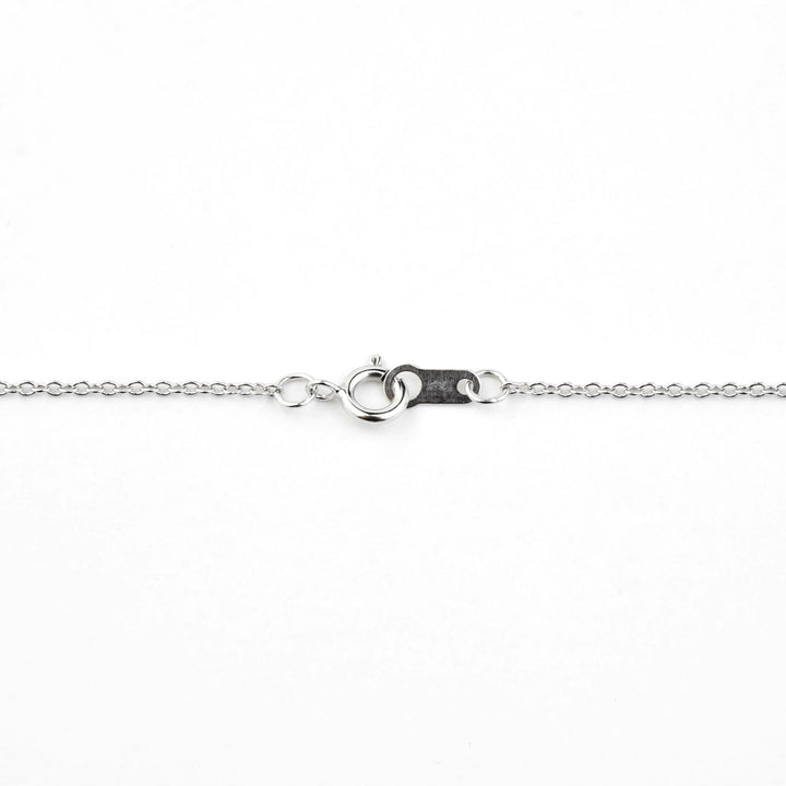 The Antonia: Sapphire Halo Necklace in White Gold - Goldmakers Fine Jewelry