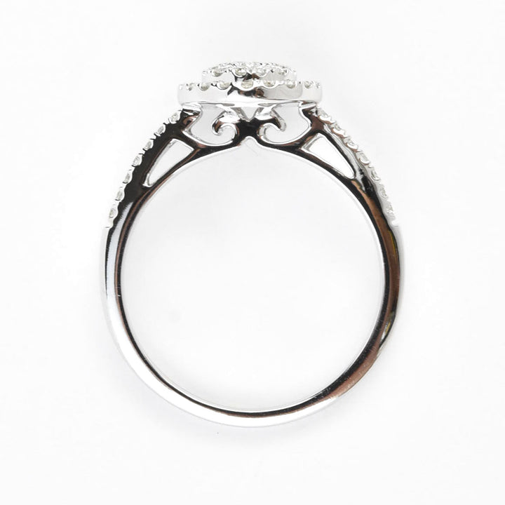 Double Halo Round Brilliant Ring in White Gold - Goldmakers Fine Jewelry