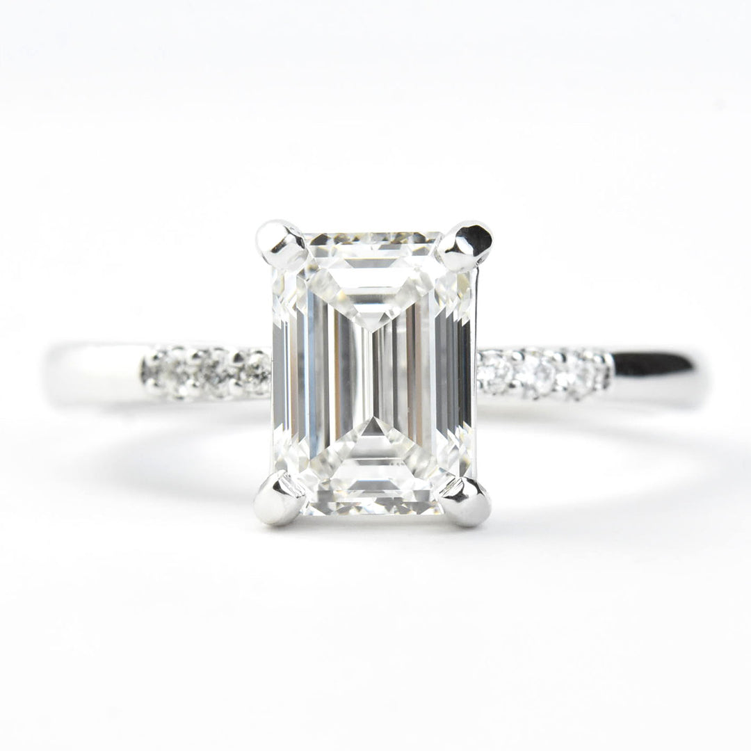 Emerald-Cut Diamond Solitaire in 14k White Gold