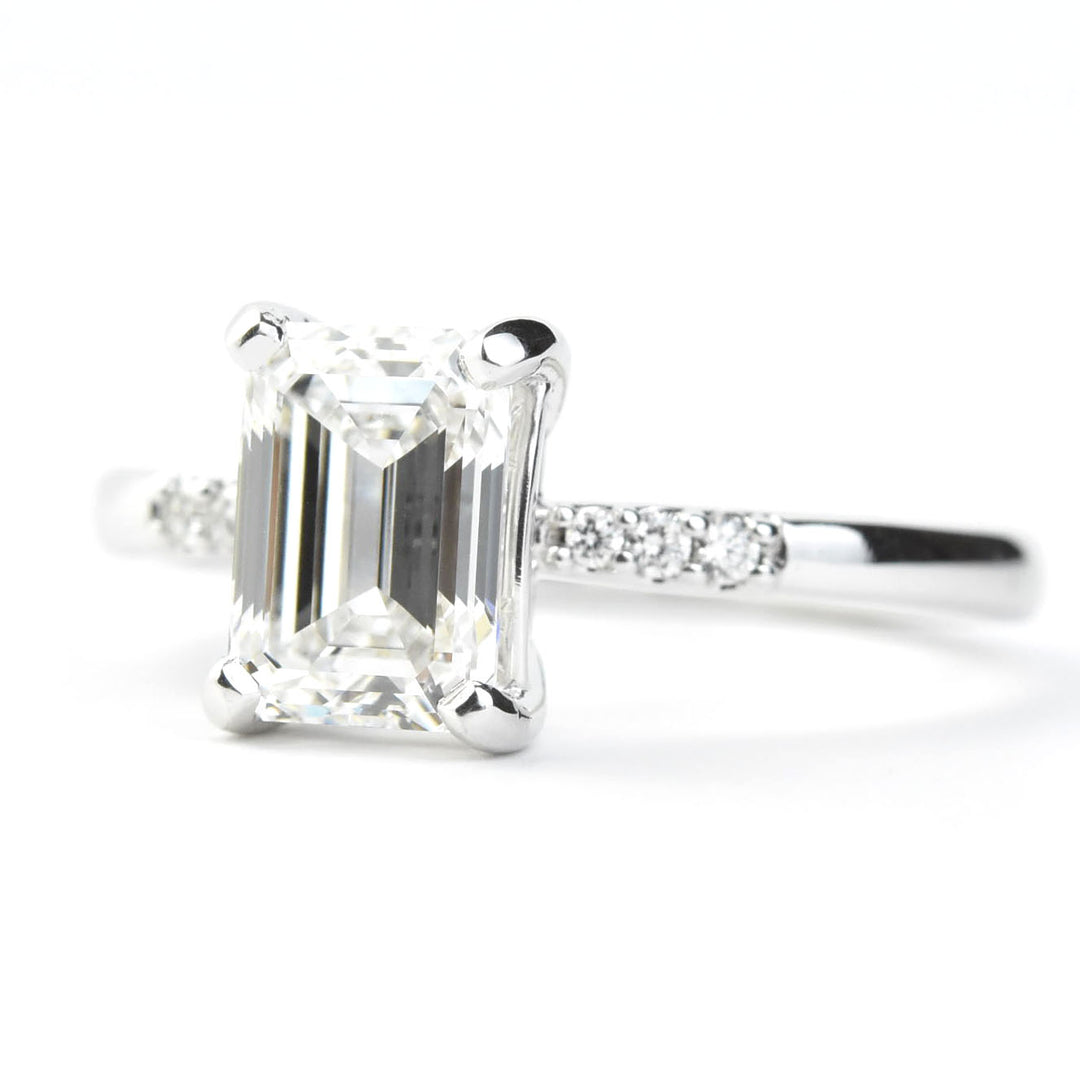 Emerald-Cut Diamond Solitaire in 14k White Gold