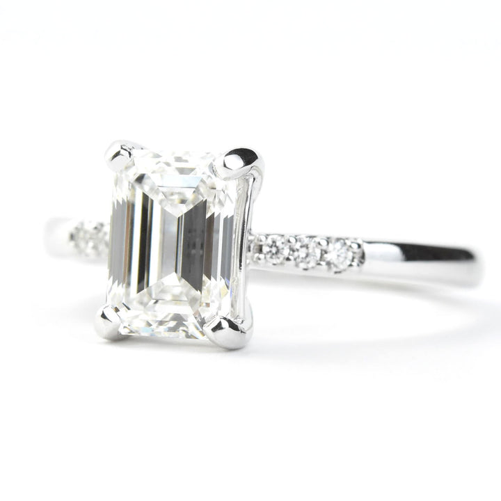 Emerald-Cut Diamond Solitaire in 14k White Gold