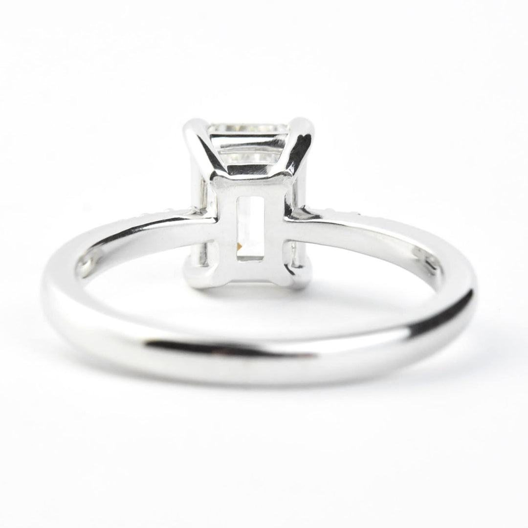 Emerald-Cut Diamond Solitaire in 14k White Gold