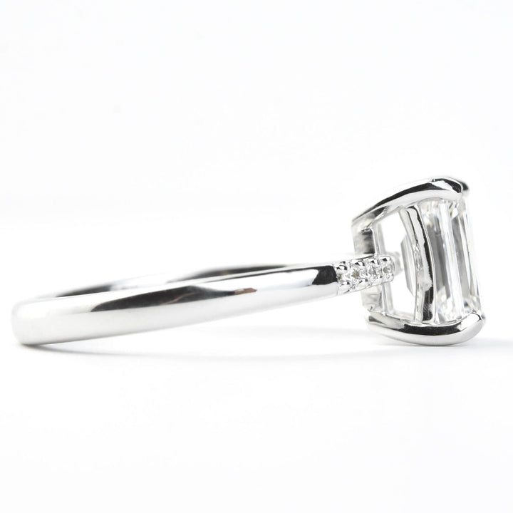 Emerald-Cut Diamond Solitaire in 14k White Gold