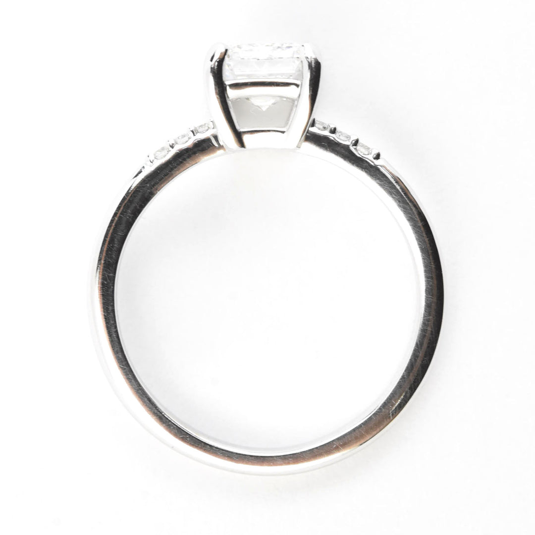 Emerald-Cut Diamond Solitaire in 14k White Gold