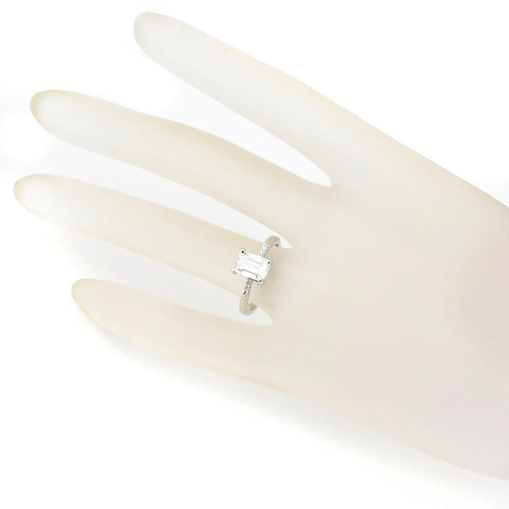 Emerald-Cut Diamond Solitaire in 14k White Gold