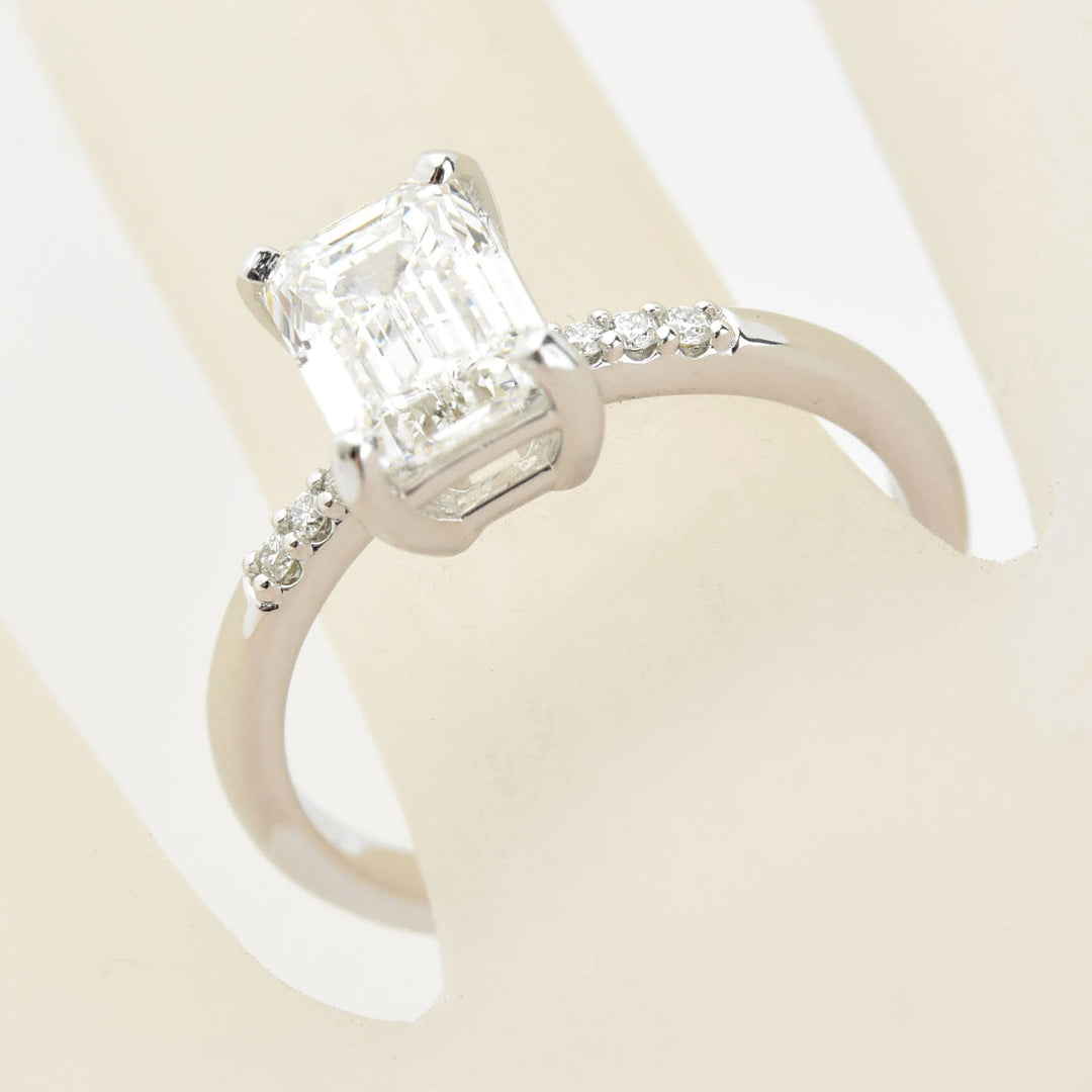 Emerald-Cut Diamond Solitaire in 14k White Gold