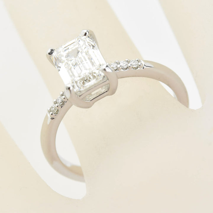 Emerald-Cut Diamond Solitaire in 14k White Gold