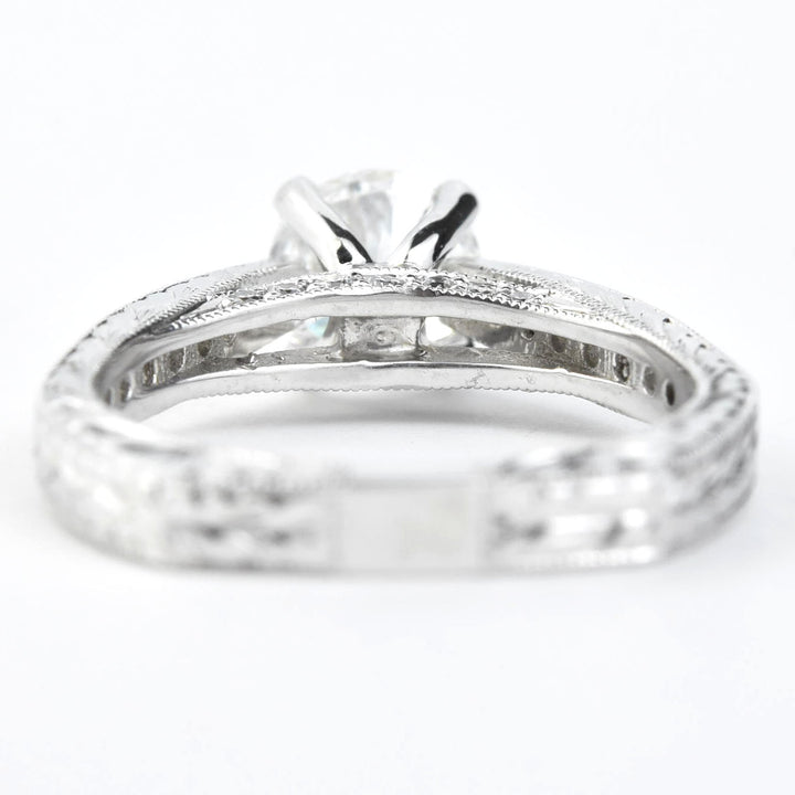 Diamond Ring in 14k White Gold with Engraving - Goldmakers Fine Jewelry