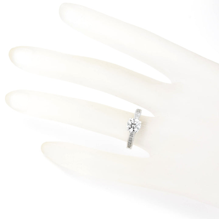 Diamond Ring in 14k White Gold with Engraving - Goldmakers Fine Jewelry