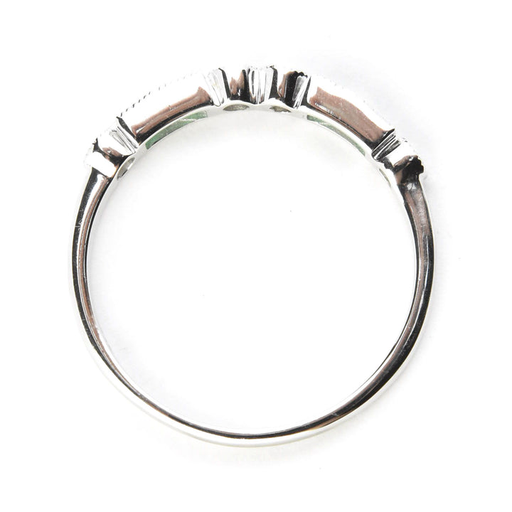 Princess Cut Emerald and Diamond Band in White Gold