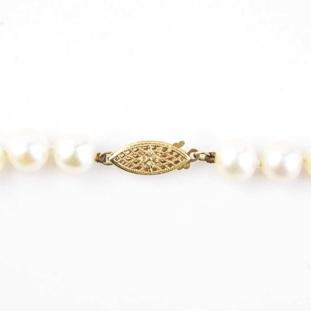 Pearl Strand with 14k Gold Clasp, 7.4mm - Goldmakers Fine Jewelry