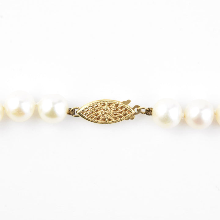 Pearl Strand with 14k Gold Clasp, 7.4mm - Goldmakers Fine Jewelry
