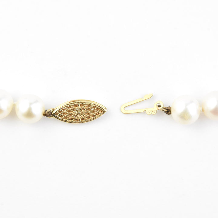 Pearl Strand with 14k Gold Clasp, 7.4mm - Goldmakers Fine Jewelry
