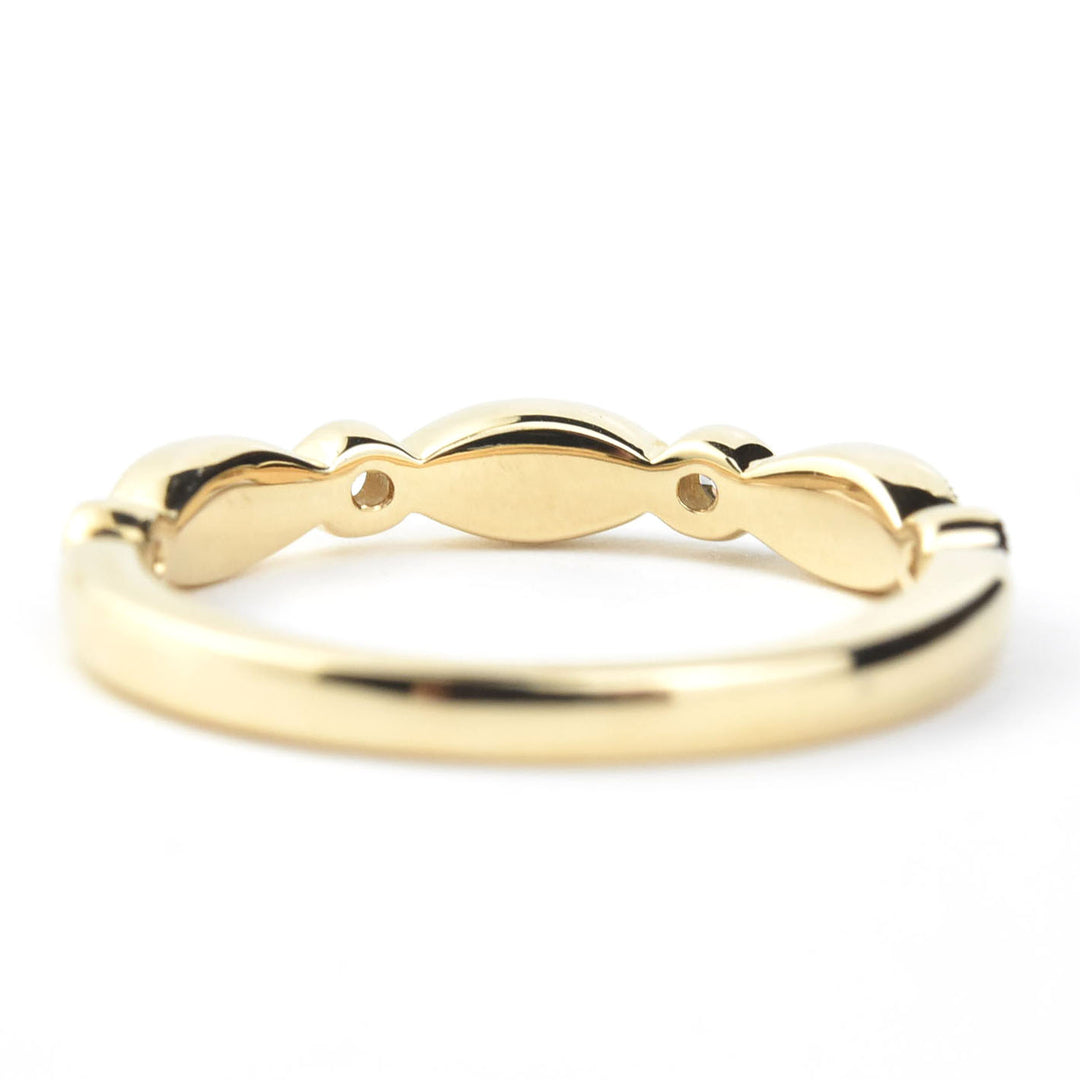 Diamond Almond Band in Yellow Gold - Goldmakers Fine Jewelry